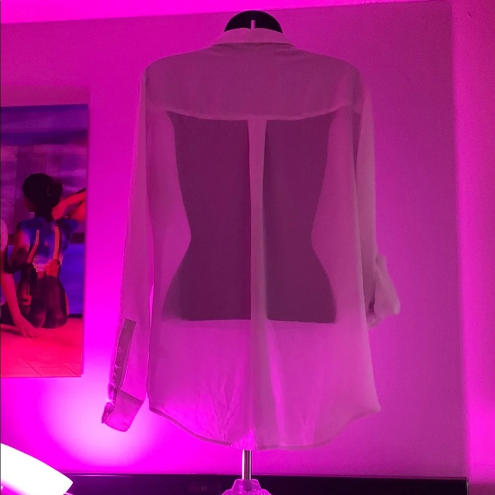 Express Pink Button-Up Blouse - Picture 5 of 5